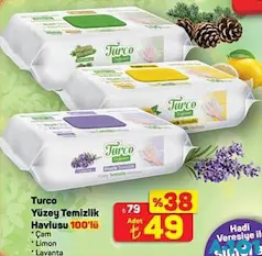 TURCO YÜZEY TEMİZLİK HAVLUSU 100'LÜ fiyat ve kampanya bilgisi